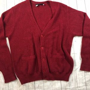 Peruvian connection Red Alpaca cardigan medium
